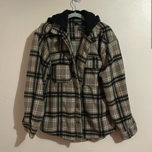 Forever 21 men’s flannel jacket with hood